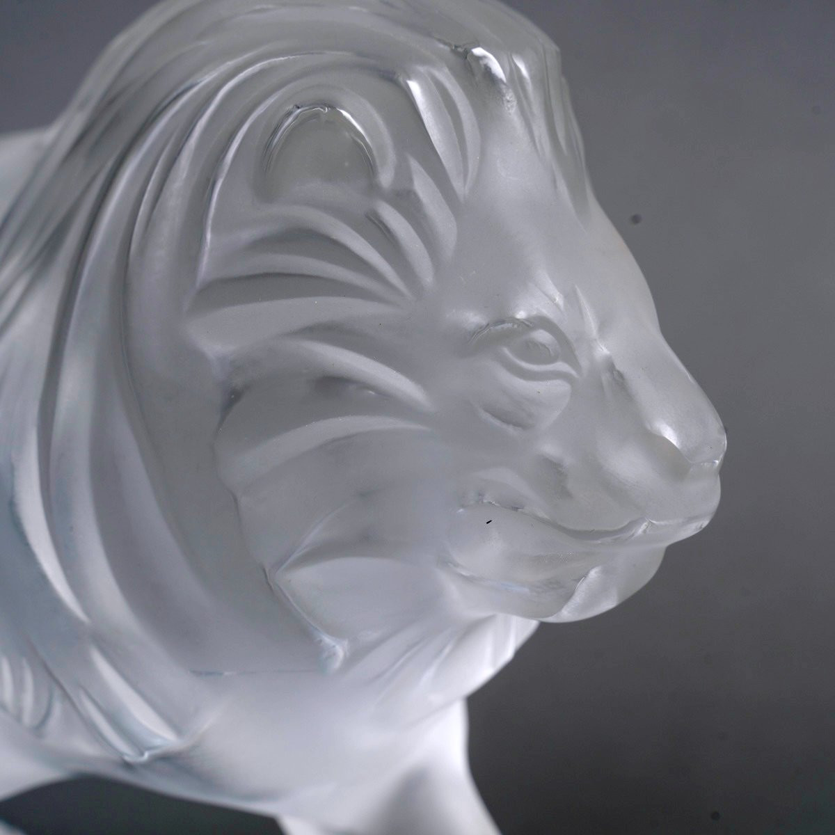Lalique France - Sculpture Lion Regulus Cristal-photo-2