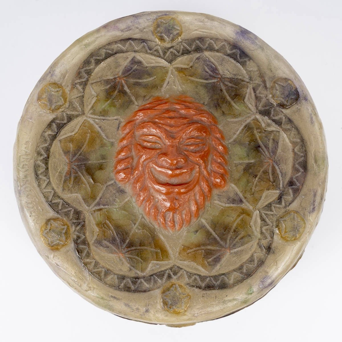 1923 Gabriel Argy Rousseau - Boîte Masques Pâte de Verre-photo-3