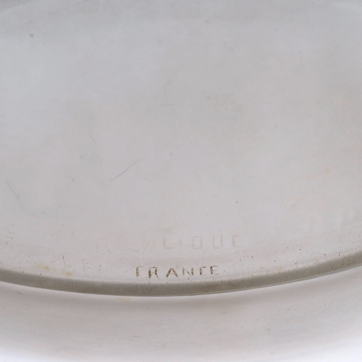 1927 René Lalique - Jardiniere Bowl Saint Hubert Bowl Glass With Sepia Patina-photo-2
