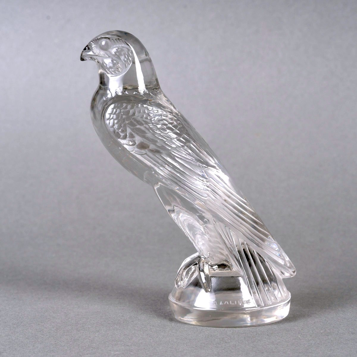 1925 René Lalique - Mascotte Automobile Faucon Verre Blanc-photo-4