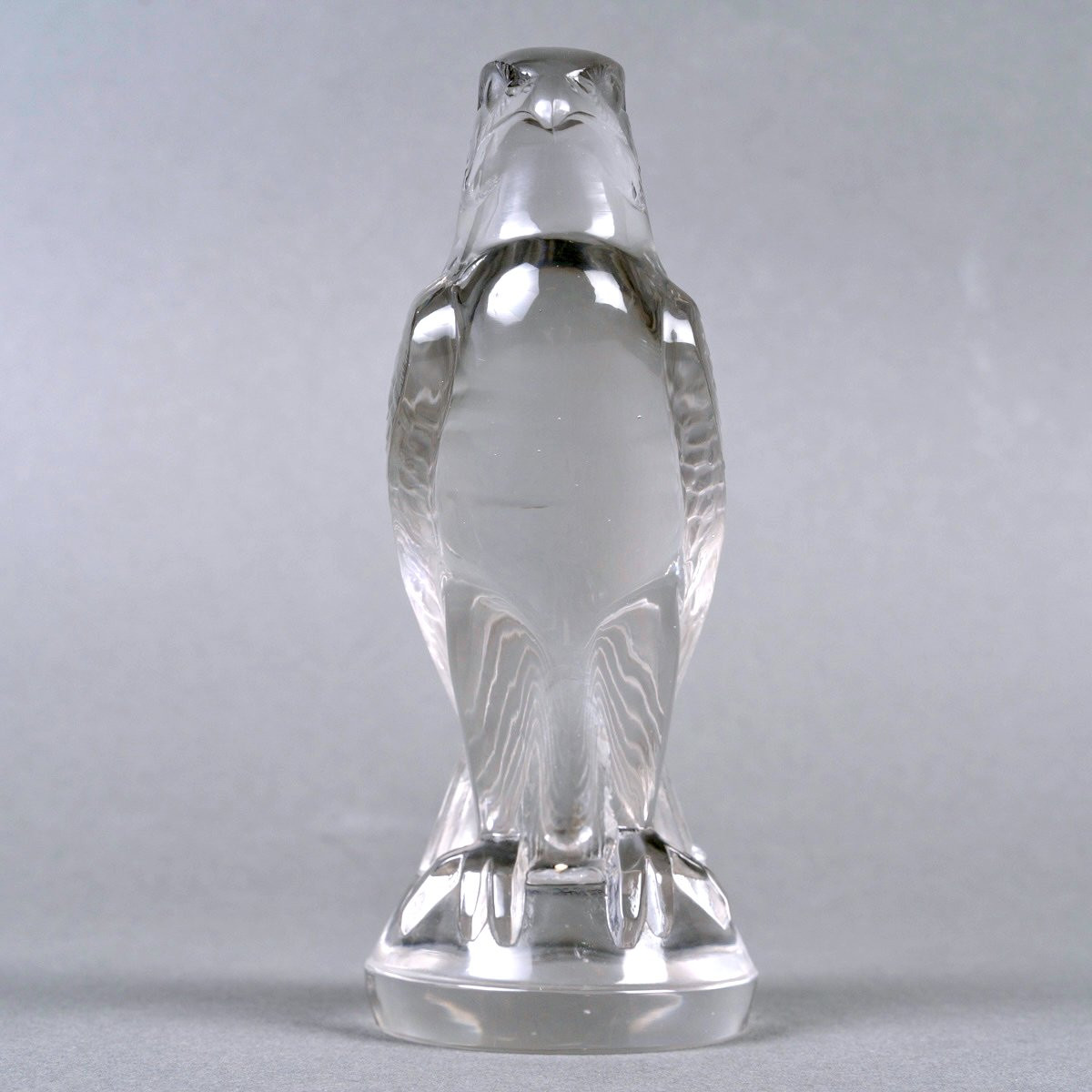 1925 René Lalique - Mascotte Automobile Faucon Verre Blanc-photo-1