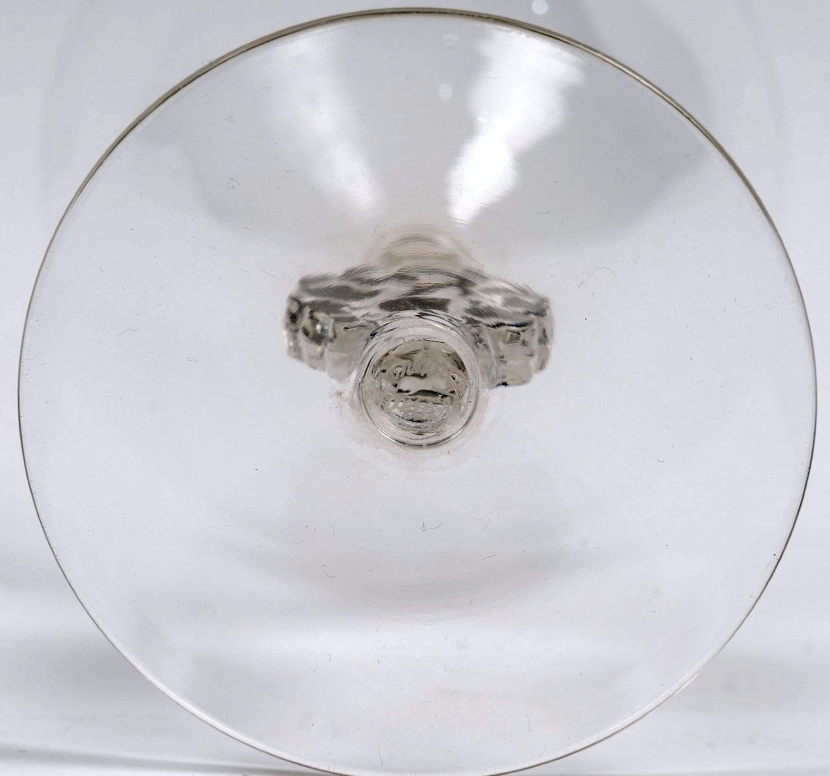 1924 René Lalique - 4 Thionville Water Glasses Glass With Black Enamel-photo-3