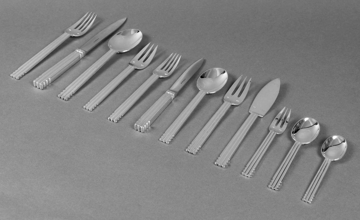 Puiforcat - Ménagère Art Déco Nantes Métal Argenté - 109 Pièces