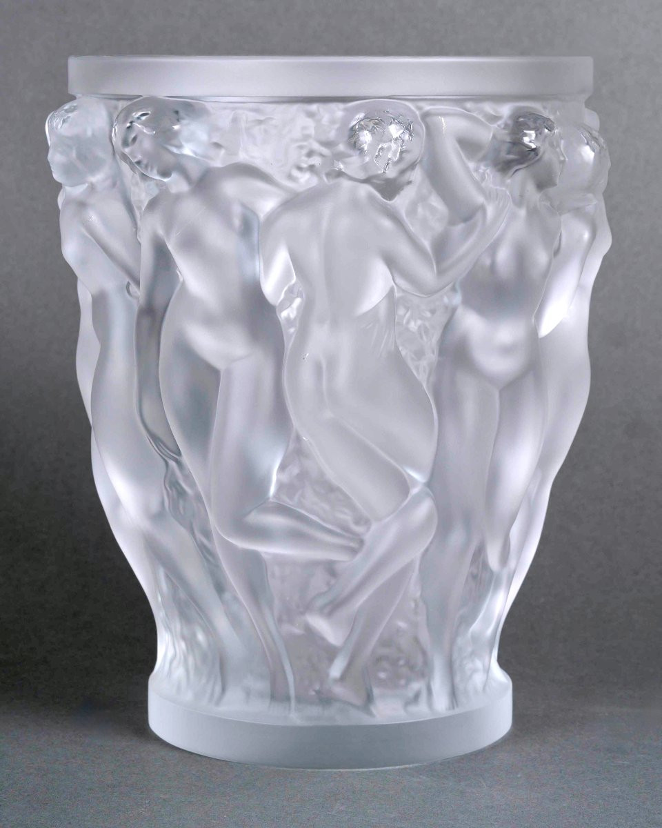 Lalique France - Vase Bacchantes Cristal Blanc - Neuf Avec Coffret-photo-2