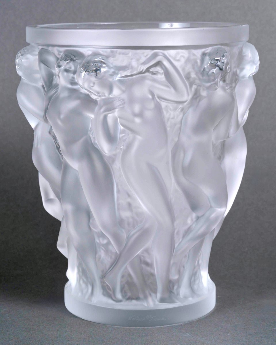 Lalique France - Vase Bacchantes Cristal Blanc - Neuf Avec Coffret-photo-3