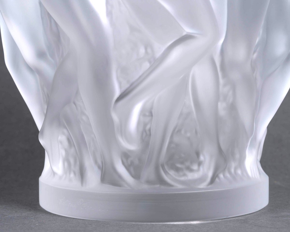Lalique France - Vase Bacchantes Cristal Blanc - Neuf Avec Coffret-photo-2