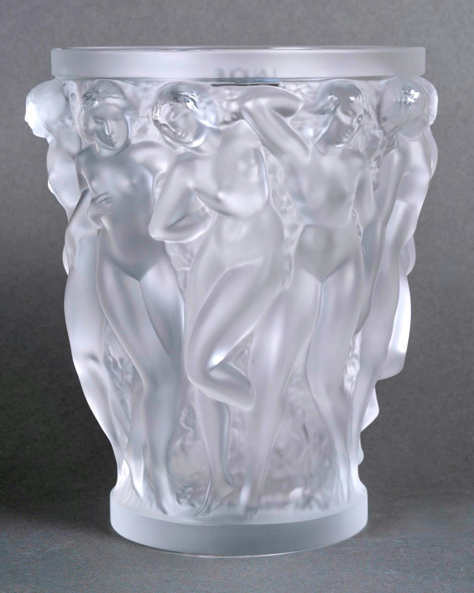 Lalique France - Vase Bacchantes Cristal Blanc - Neuf Avec Coffret
