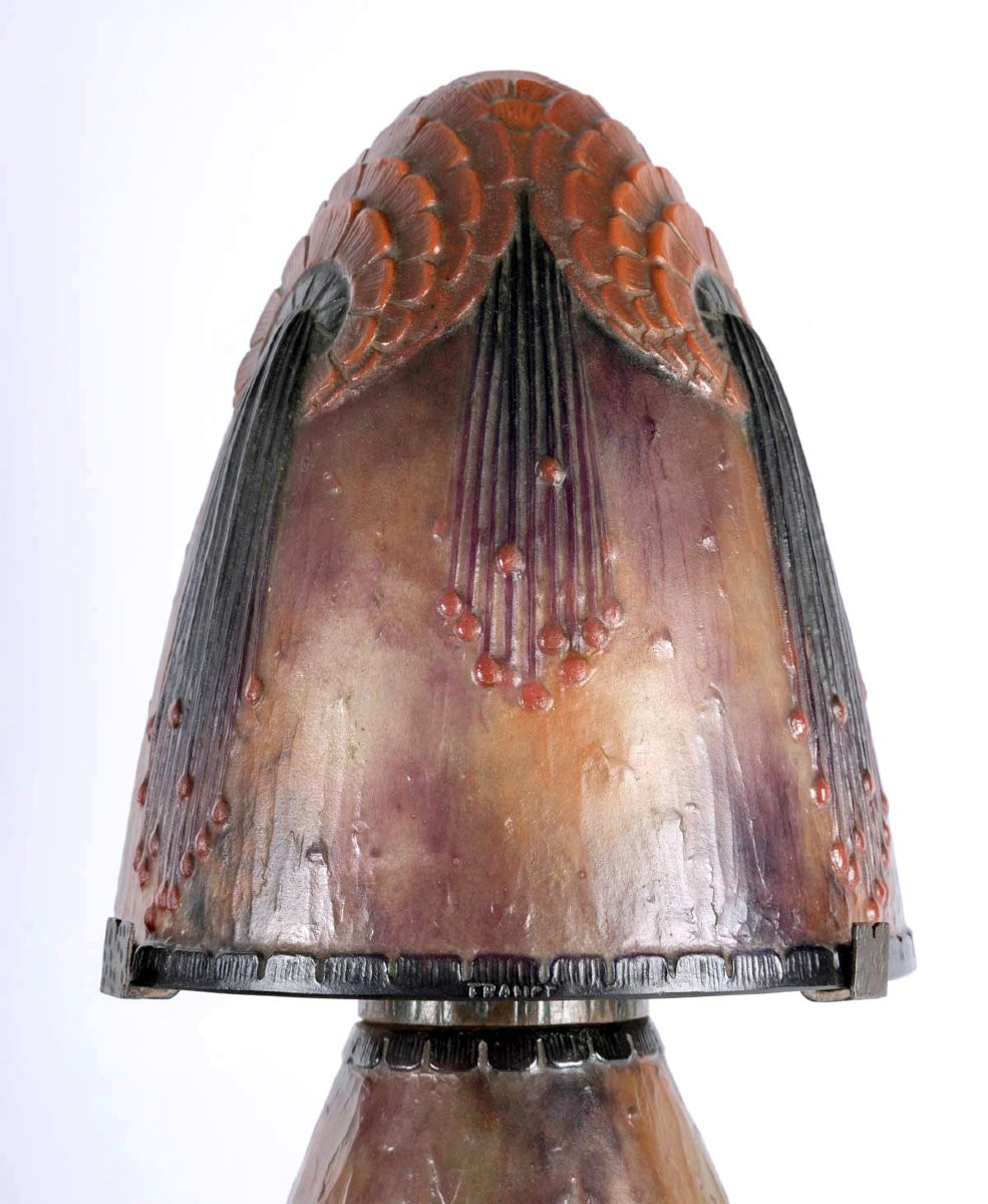 1925 Gabriel Argy-Rousseau - Lampe "Fleurs Tropicales" Pâte de Verre-photo-1