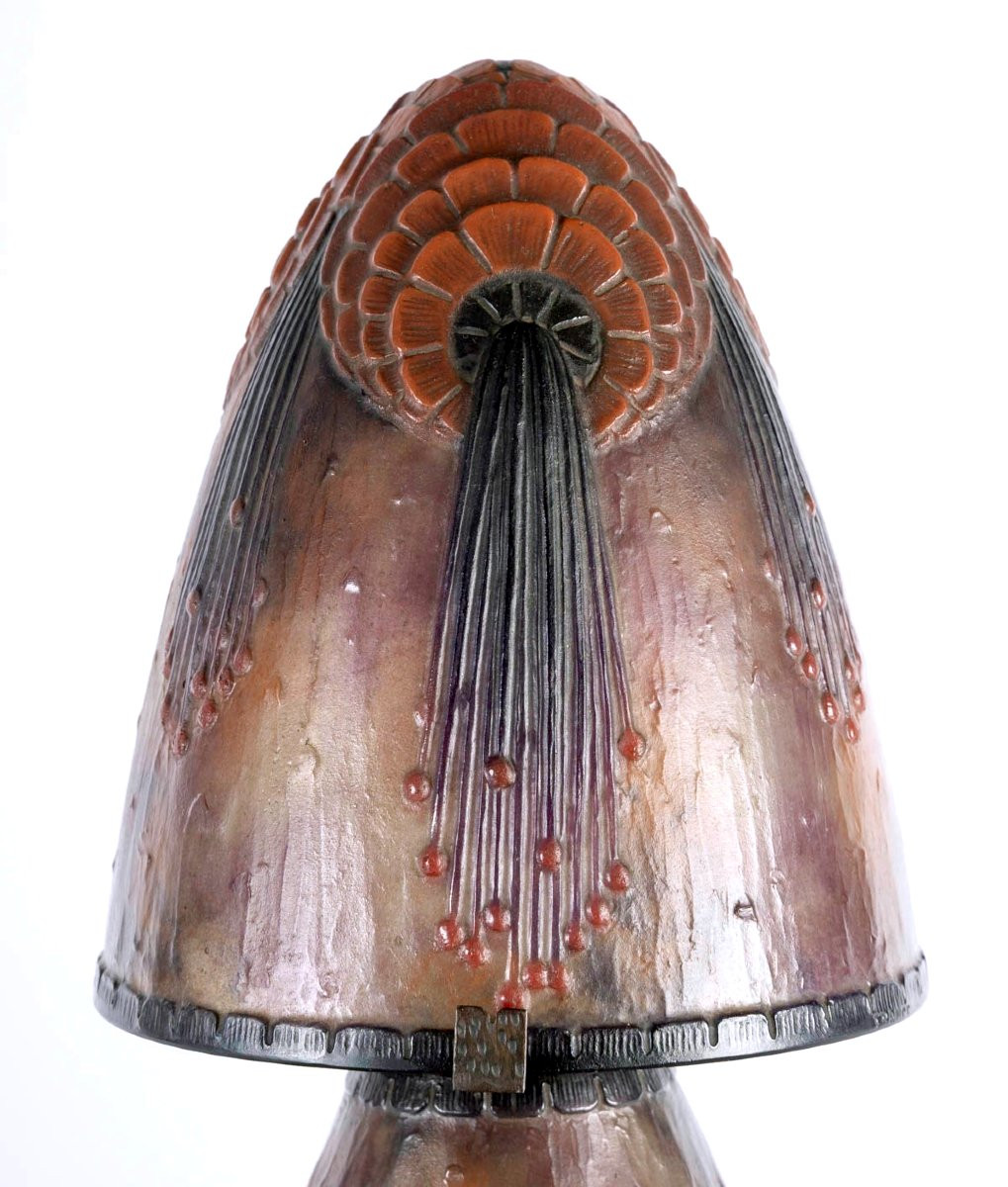1925 Gabriel Argy-Rousseau - Lampe "Fleurs Tropicales" Pâte de Verre-photo-2