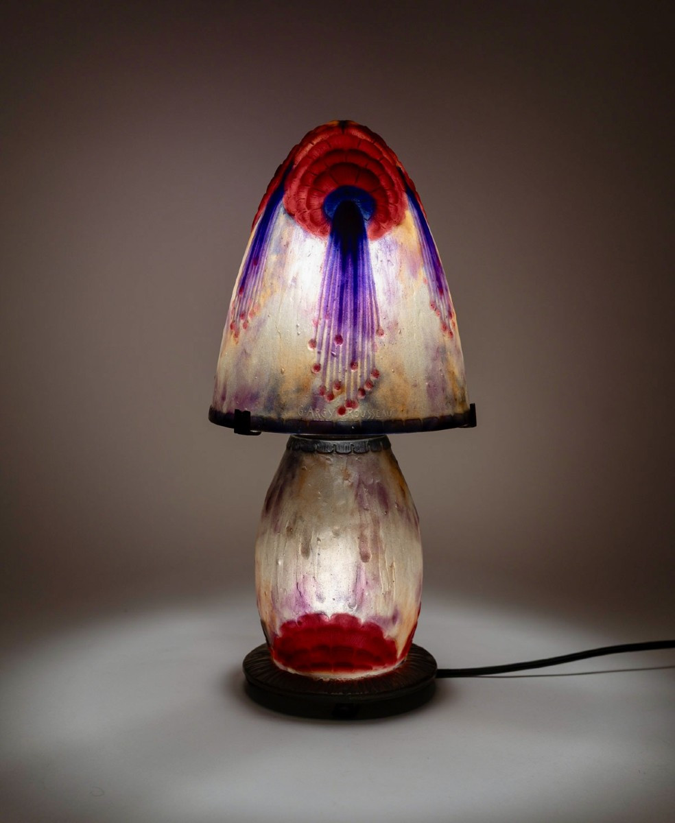 1925 Gabriel Argy-Rousseau - Lampe "Fleurs Tropicales" Pâte de Verre
