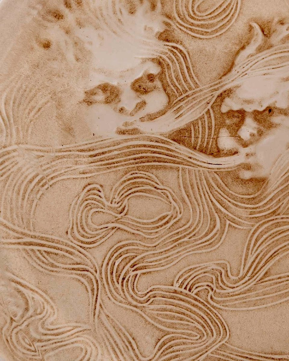 1913 René Lalique - Cendrier Deux Zéphyrs Verre Blanc Patiné Sépia-photo-1