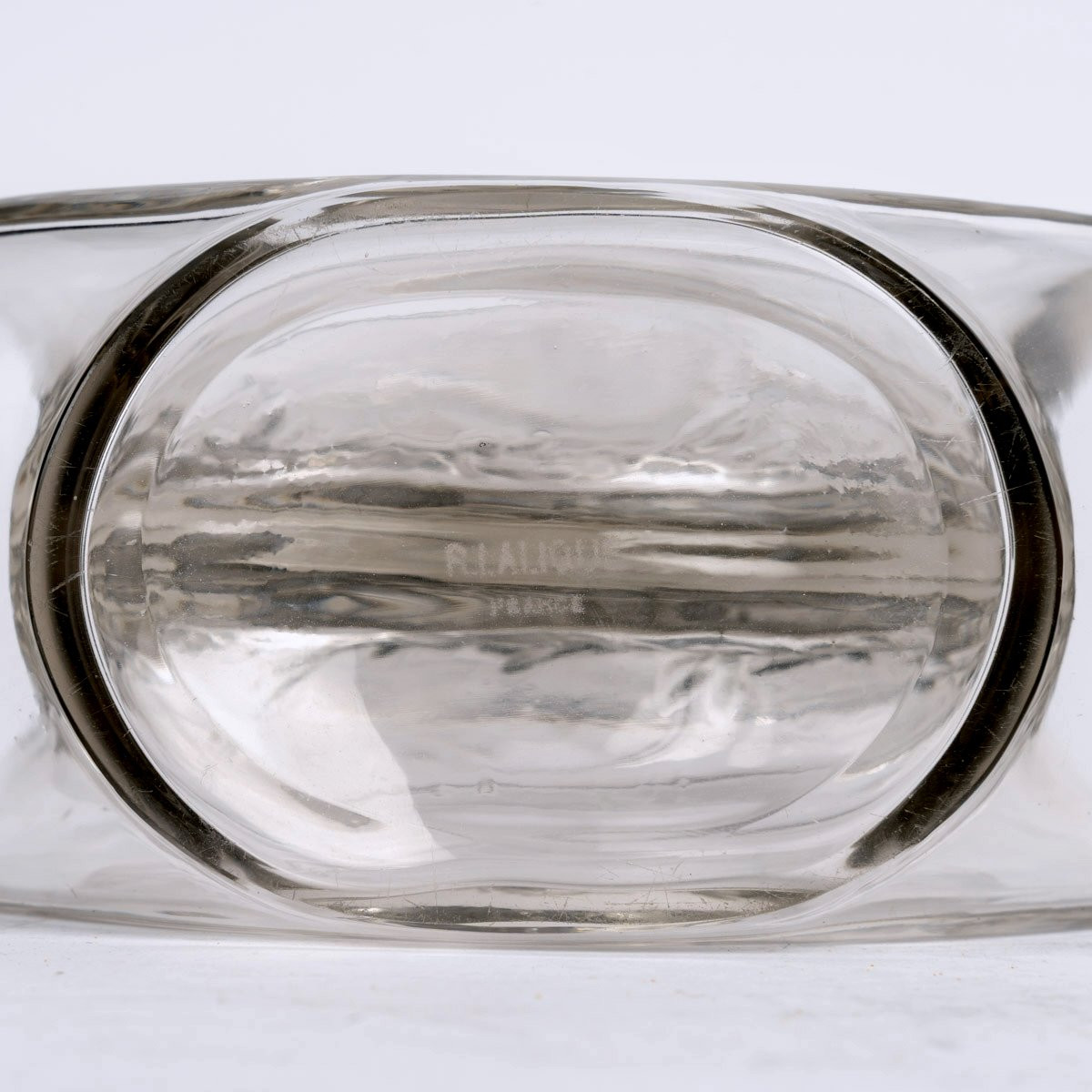 1912 René Lalique - Decanter Deux Danseuses Glass With Blue Patina-photo-4