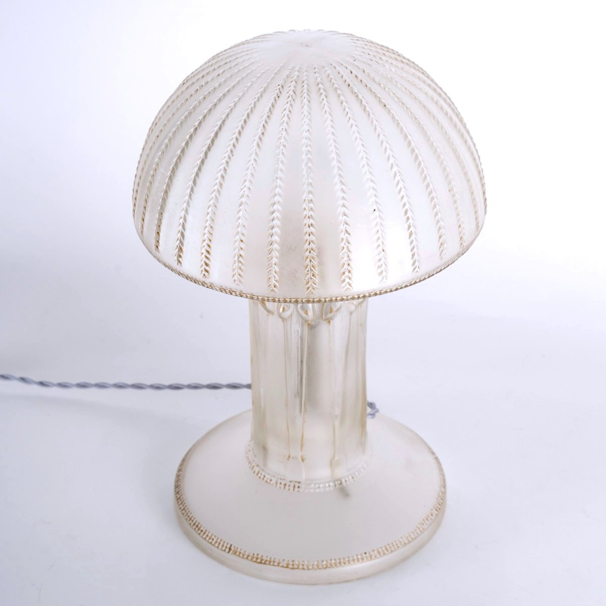 1920 René Lalique - Lamp Caryatids Glass With Sepia Patina-photo-3