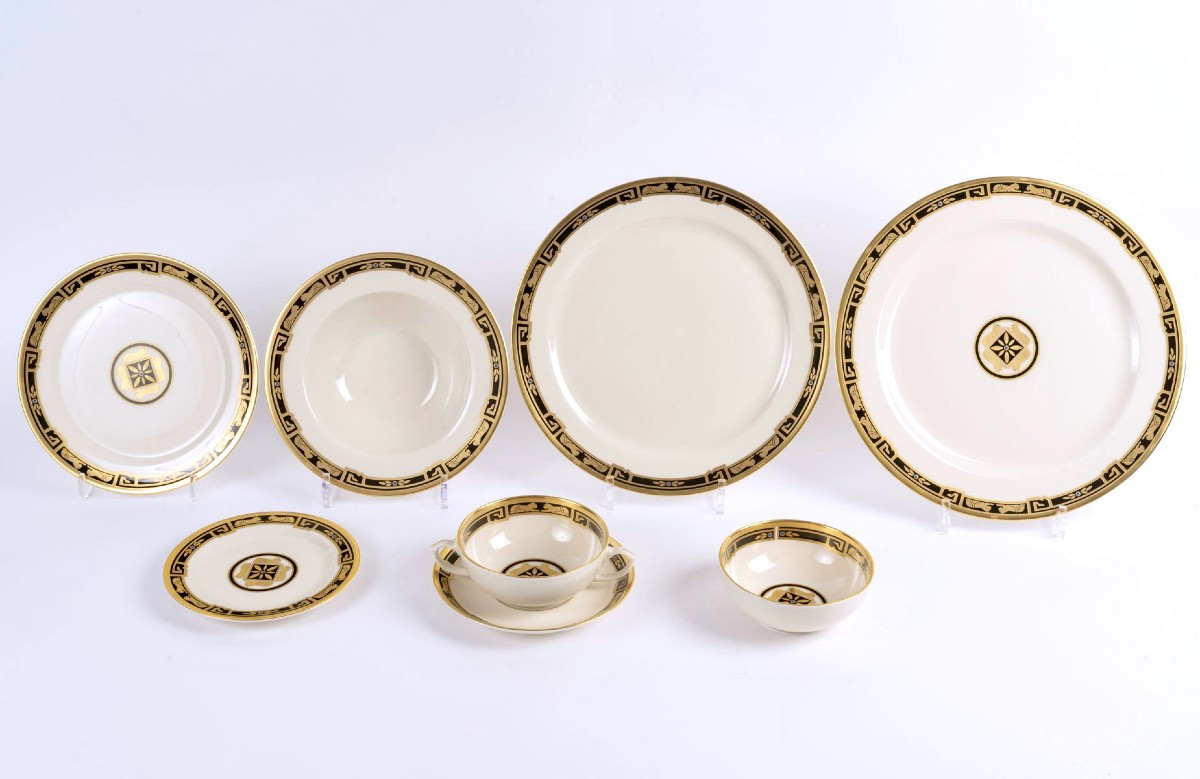 Cartier - Limoges Porcelain Tableware Maison Art Deco 70 Pieces - New 