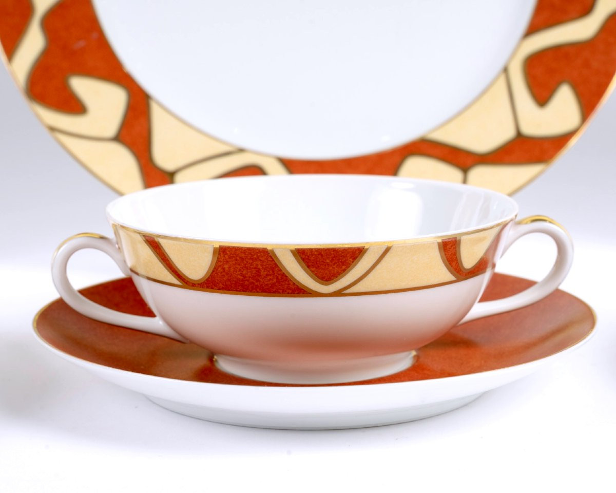 Puiforcat - Limoges Porcelain Tableware Kilim 61 Pieces-photo-3