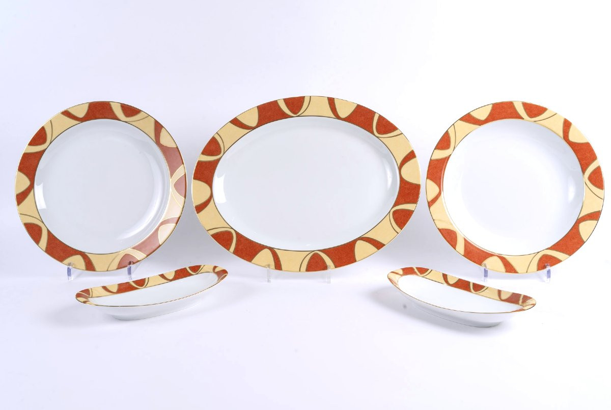 Puiforcat - Limoges Porcelain Tableware Kilim 61 Pieces-photo-5