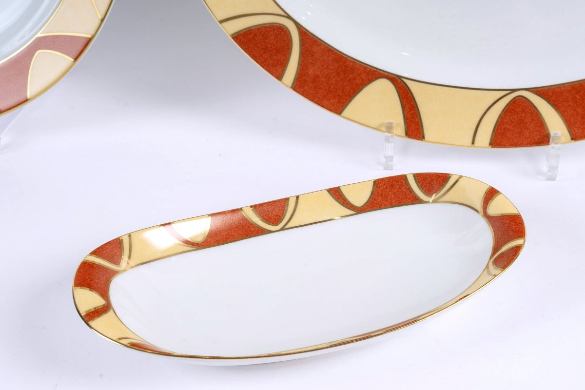 Puiforcat - Limoges Porcelain Tableware Kilim 61 Pieces-photo-7