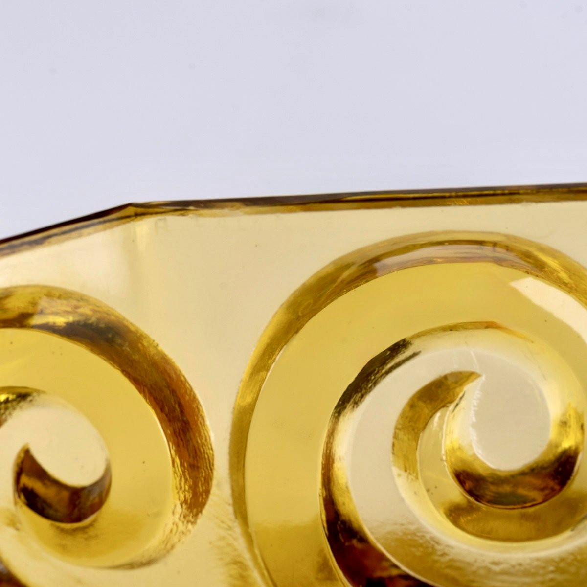 1928 René Lalique - Coupe Art Déco Cardamine Verre Jaune -photo-4