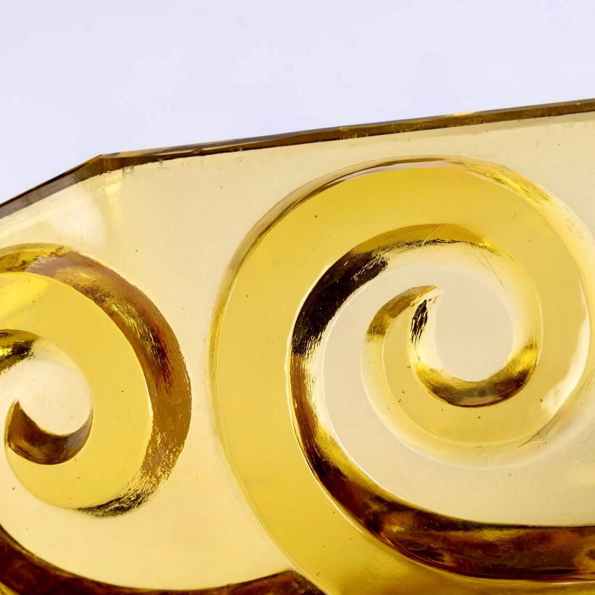 1928 René Lalique - Coupe Art Déco Cardamine Verre Jaune -photo-1