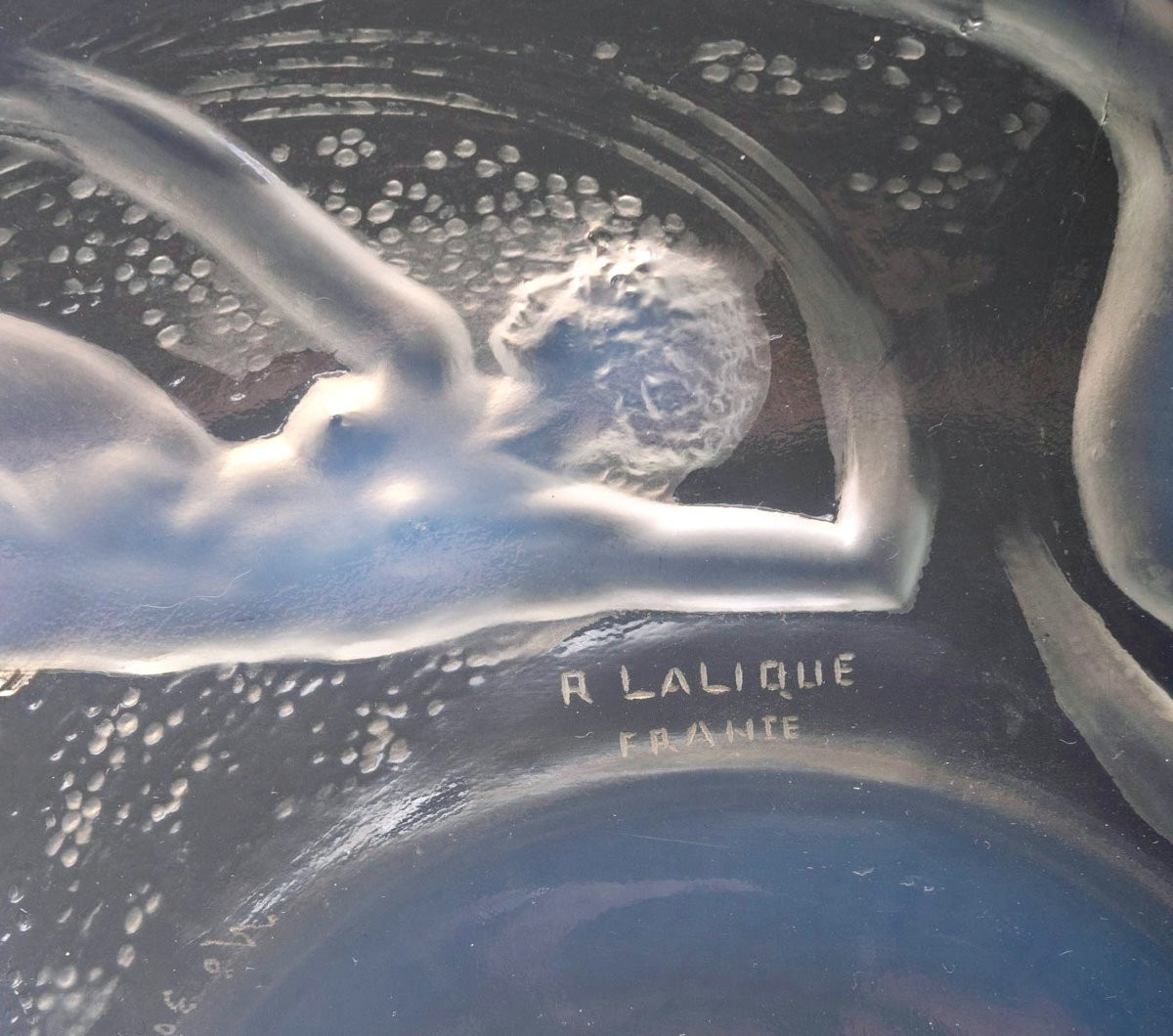 1921 René Lalique - Set Of 6 Plates Ondines Opalescent Glass-photo-4