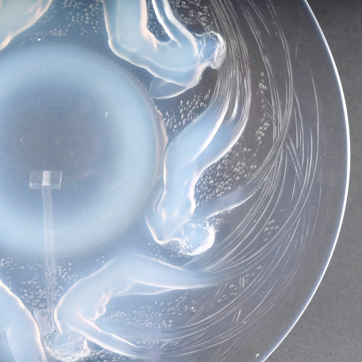 1921 René Lalique - Set Of 6 Plates Ondines Opalescent Glass-photo-3