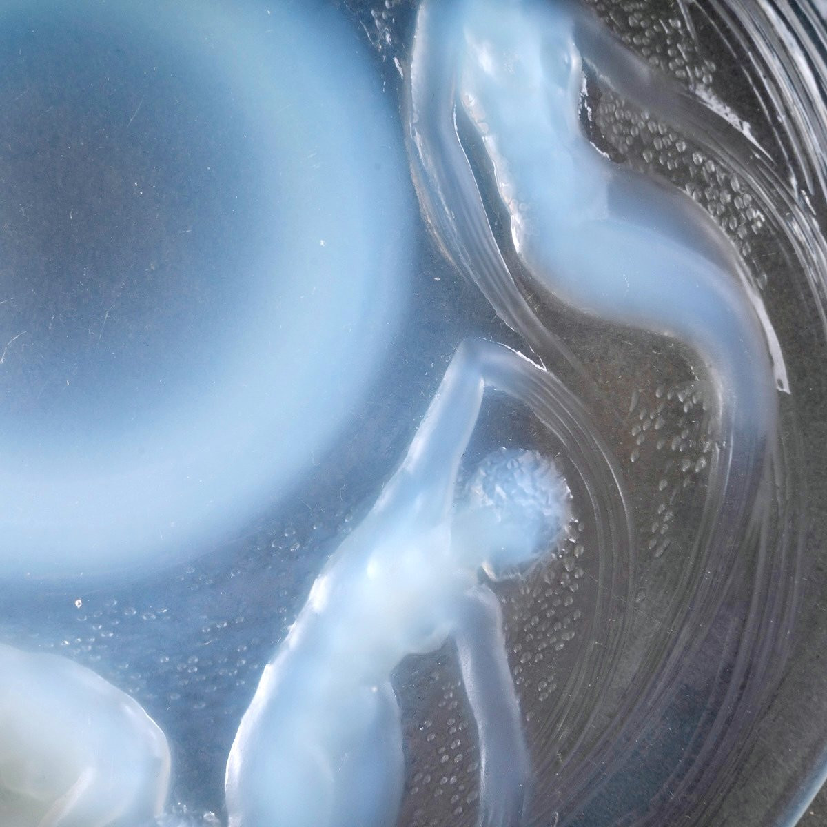 1921 René Lalique - Set Of 6 Plates Ondines Opalescent Glass-photo-4