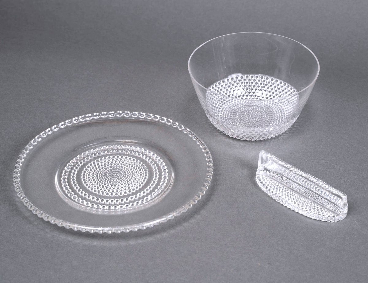 1930 René Lalique - Service Tokyo Glasses, Plates And Bowls - 42 Pieces-photo-3