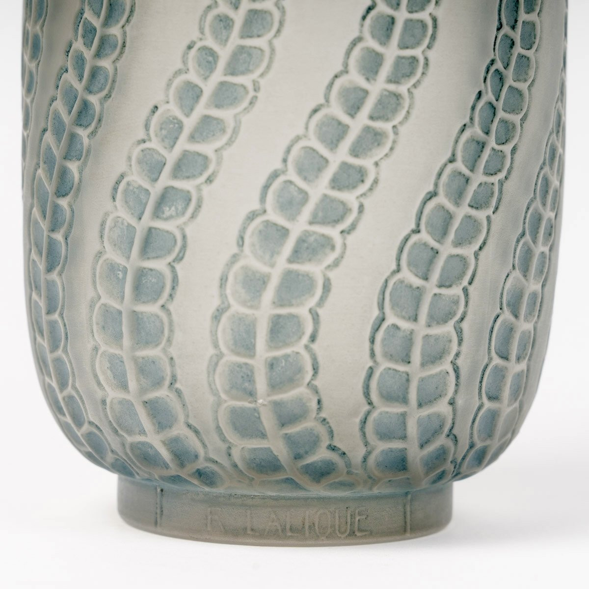 1921 René Lalique - Vase Meduse Medusa Glass With Blue Patina-photo-1