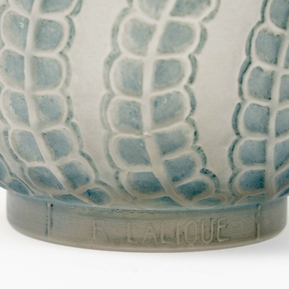 1921 René Lalique - Vase Meduse Medusa Glass With Blue Patina-photo-2