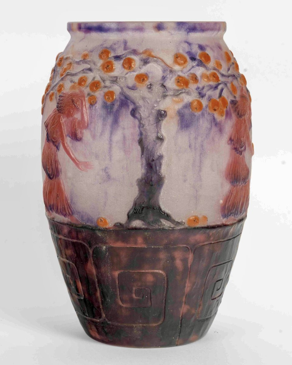 1926 Gabriel Argy Rousseau - Vase Jardin des Hespérides Pâte de Verre-photo-2