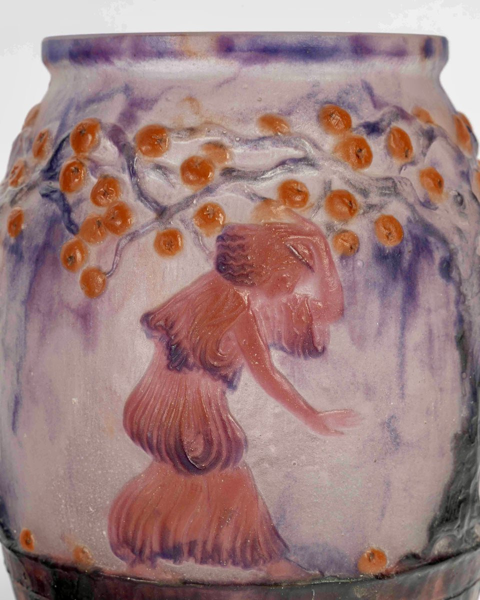 1926 Gabriel Argy Rousseau - Vase Jardin des Hespérides Pâte de Verre-photo-1