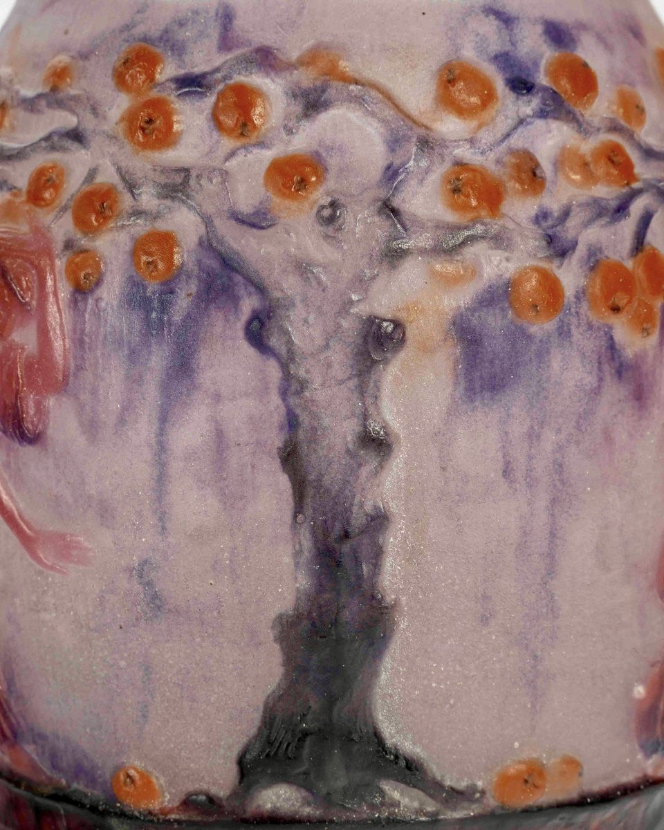 1926 Gabriel Argy Rousseau - Vase Jardin des Hespérides Pâte de Verre-photo-2