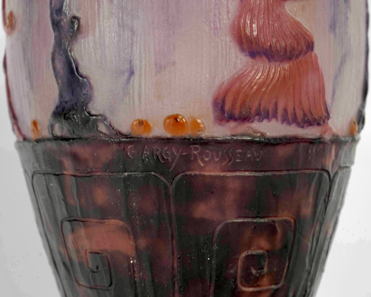 1926 Gabriel Argy Rousseau - Vase Jardin des Hespérides Pâte de Verre-photo-3