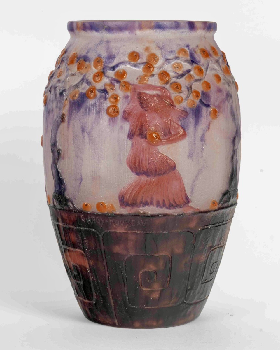 1926 Gabriel Argy Rousseau - Vase Jardin des Hespérides Pâte de Verre