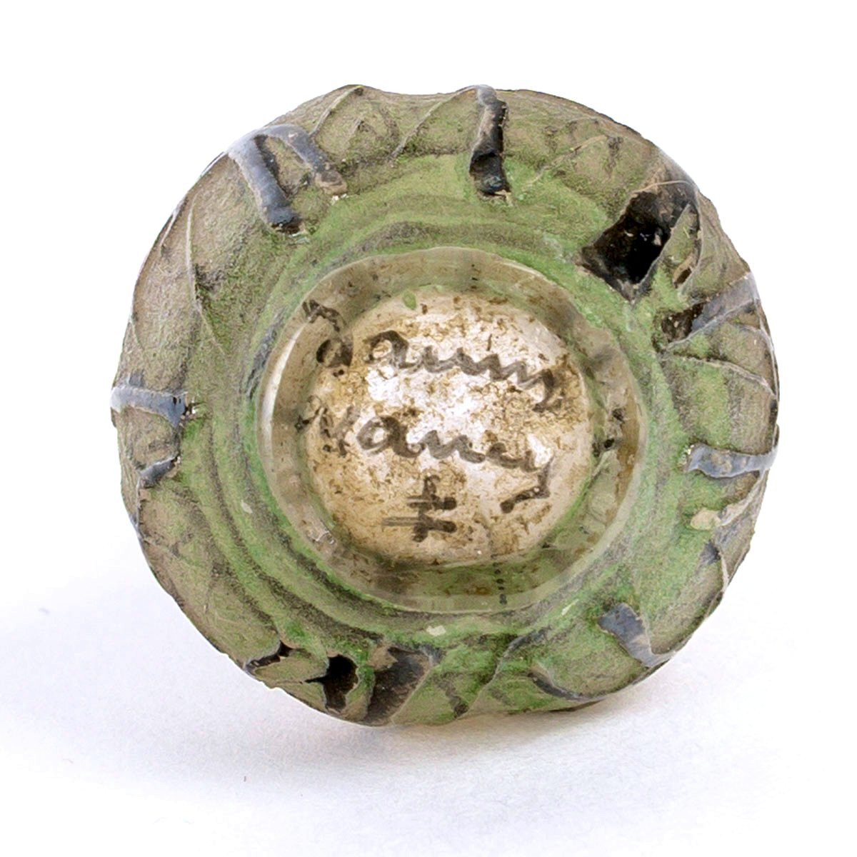 Daum Nancy - Miniature Vase Raining Landscape Acid-etched And Enameled Glass-photo-2