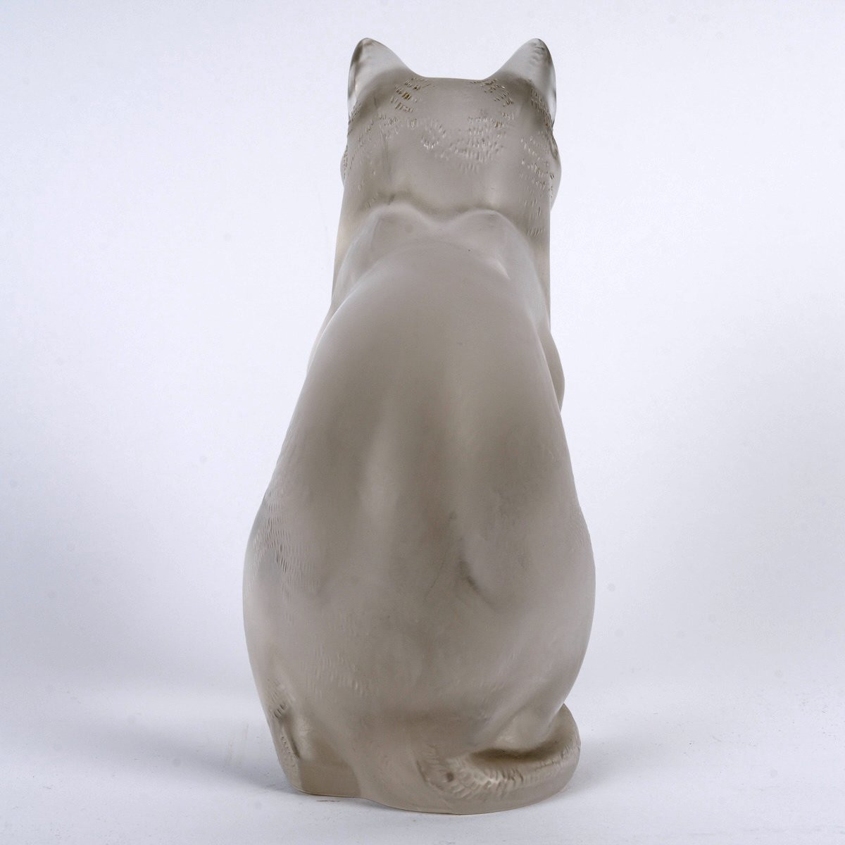 1932 René Lalique - Sculpture Chat Assis Seated Cat Glass-photo-1