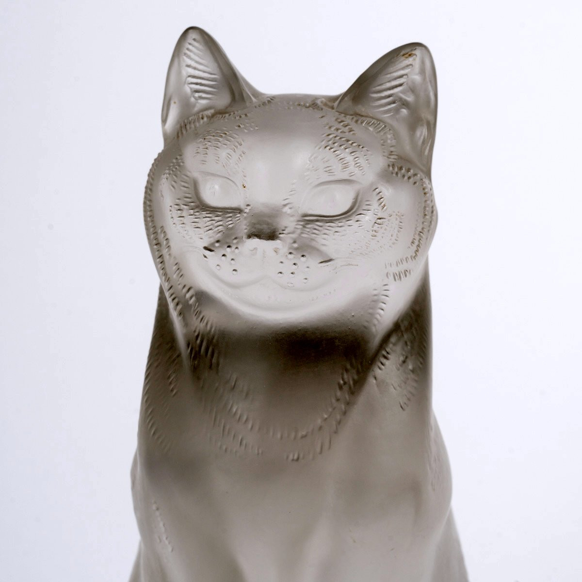 1932 René Lalique - Sculpture Chat Assis Seated Cat Glass-photo-2