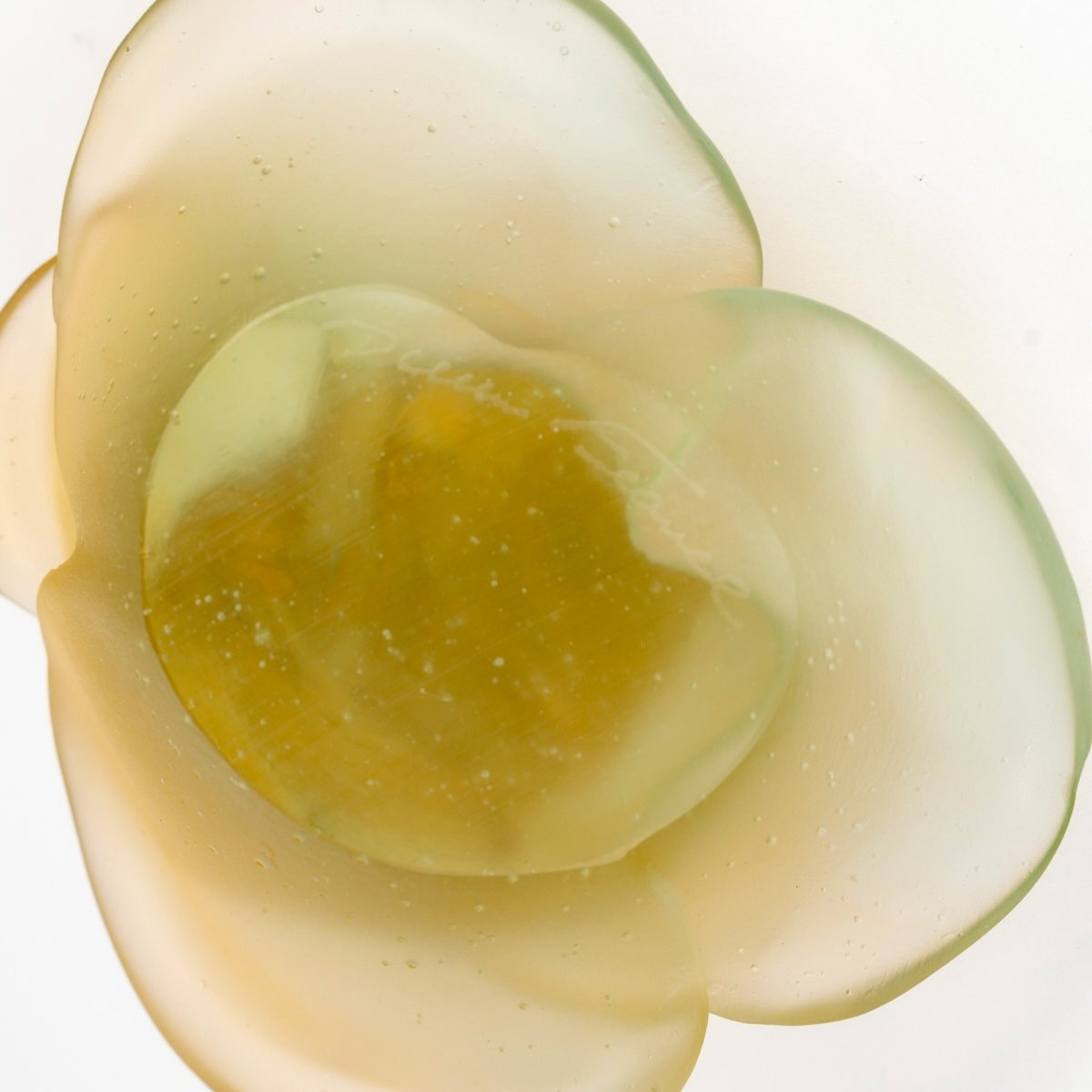 Daum France - Presse Papiers Fleur Décorative Rose Passion Cristal Vert et Orange-photo-3