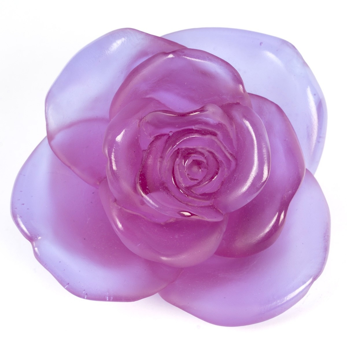Daum France - Presse Papiers Fleur Décorative Rose Passion Cristal Rose