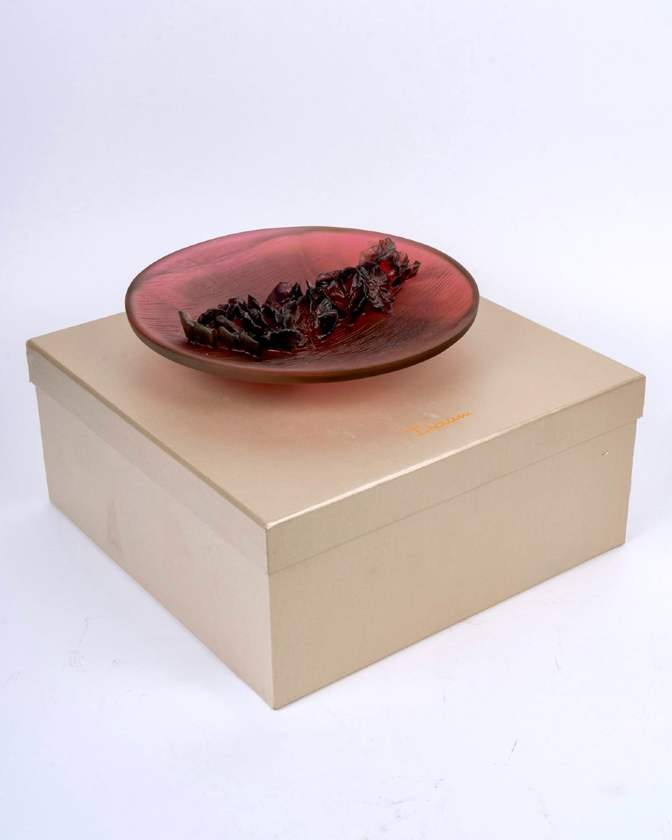 Daum France - Coupe Fleur d'Orchidée Cristal - NEUF EN COFFRET