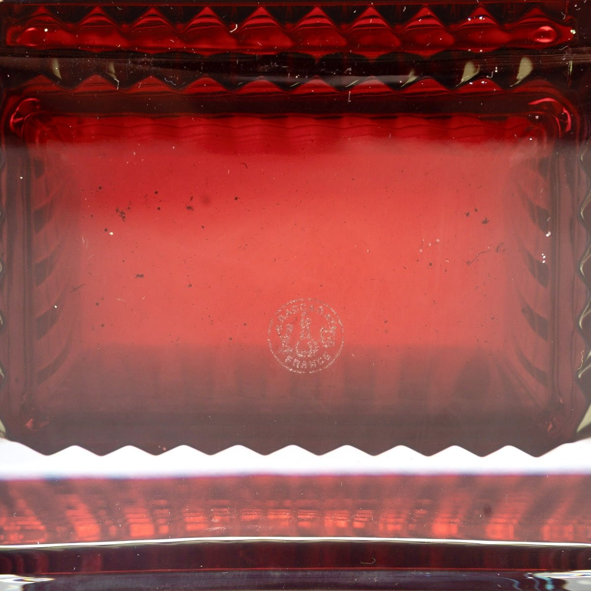 Baccarat - Vase Rectangular Eye L Red Crystal -photo-2