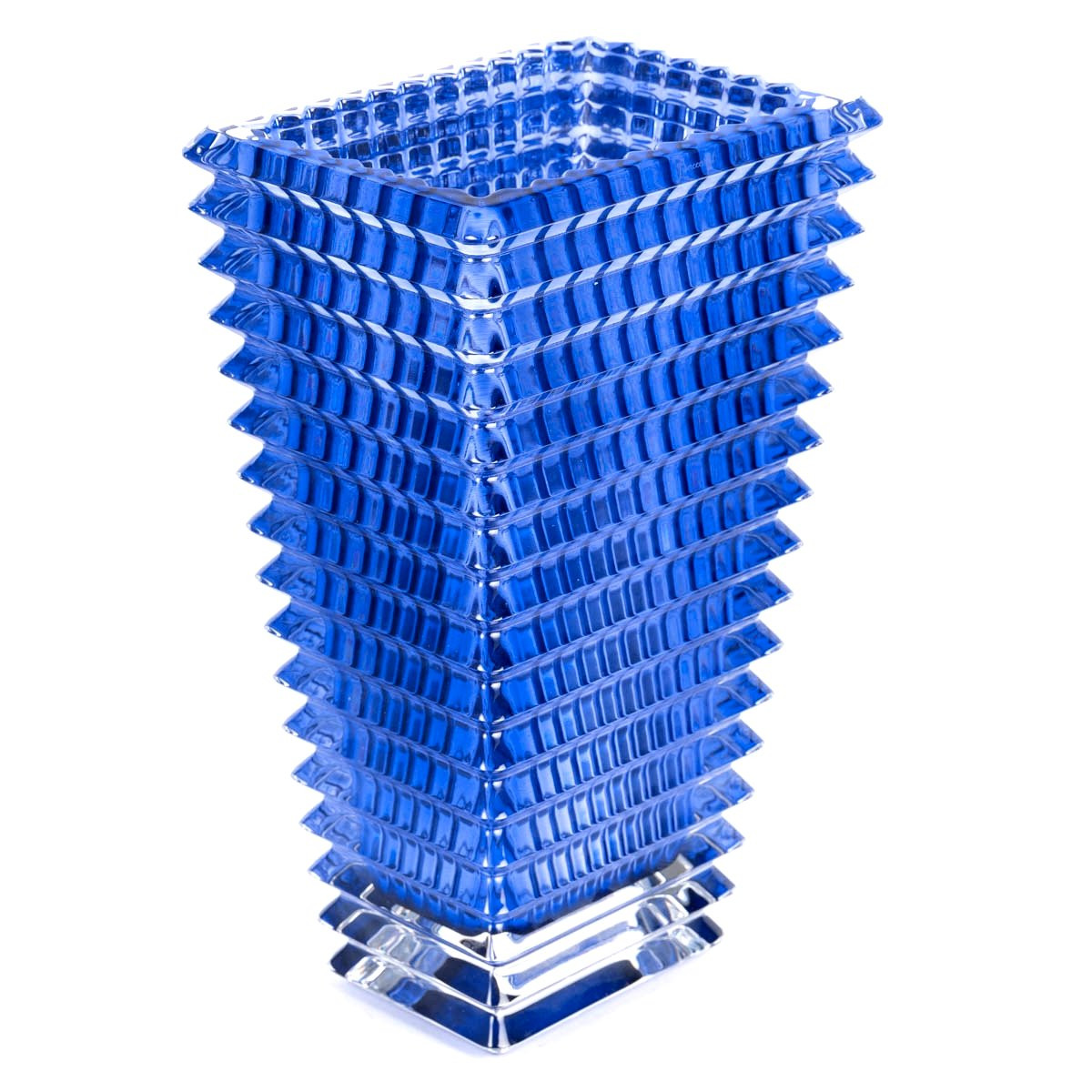 Baccarat - Vase Eye Rectangulaire L Cristal Bleu-photo-2