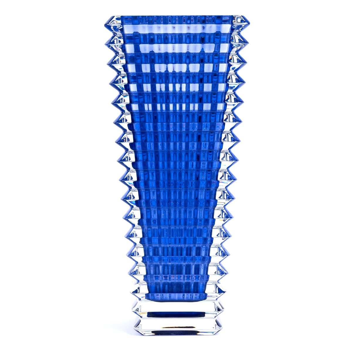 Baccarat - Vase Eye Rectangulaire L Cristal Bleu-photo-3