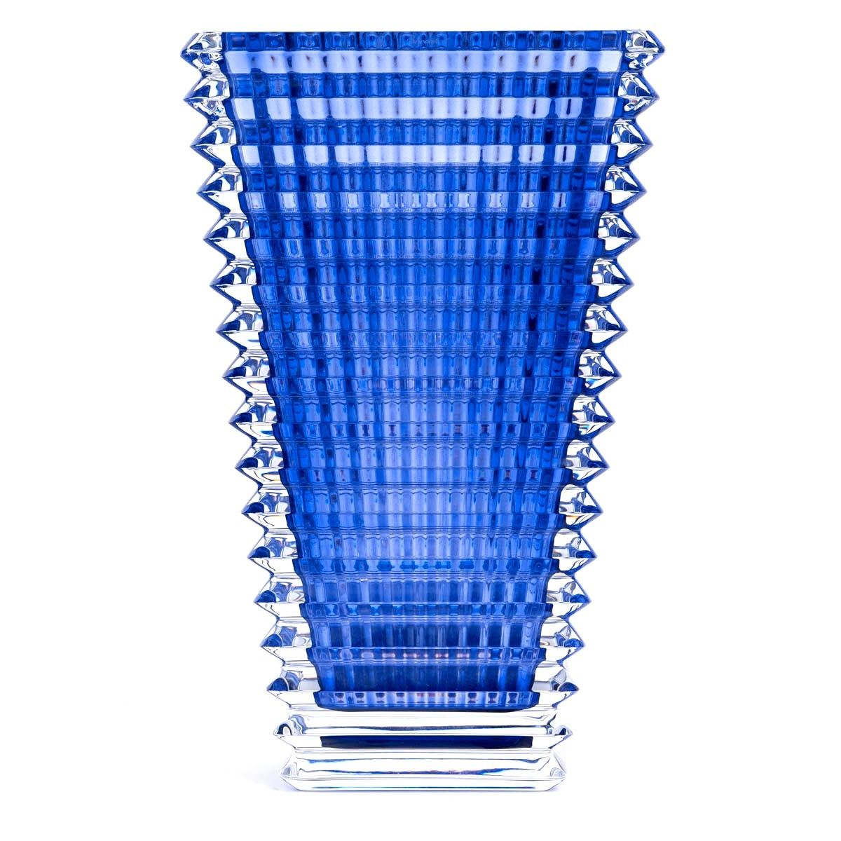 Baccarat - Vase Eye Rectangulaire L Cristal Bleu