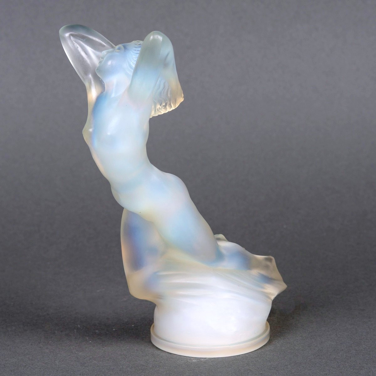1929 René Lalique - Mascotte Automobile Vitesse Verre Opalescent -photo-2