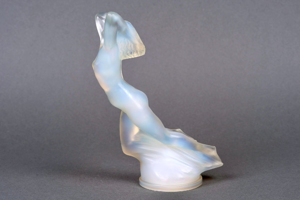 1929 René Lalique - Mascotte Automobile Vitesse Verre Opalescent -photo-3