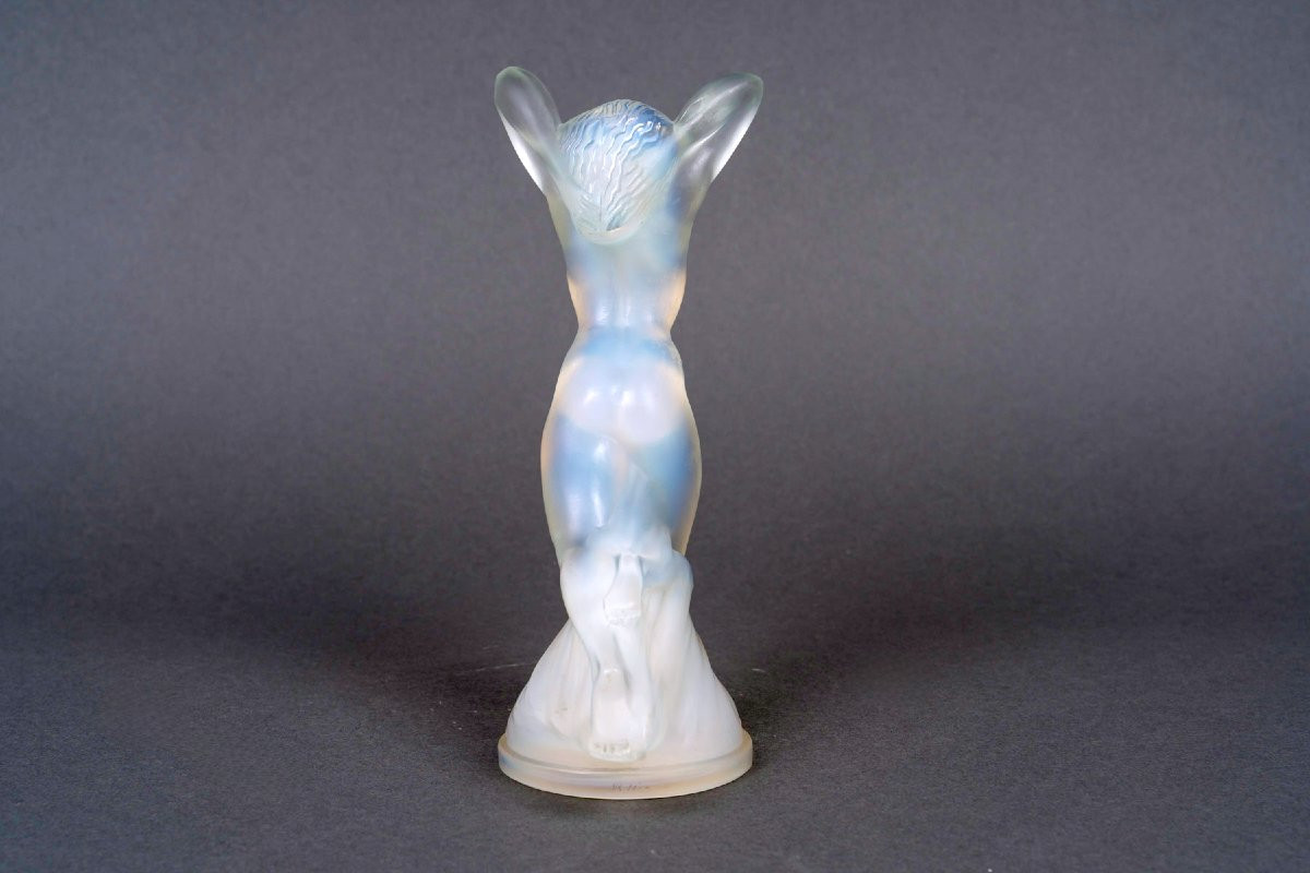 1929 René Lalique - Mascotte Automobile Vitesse Verre Opalescent -photo-4