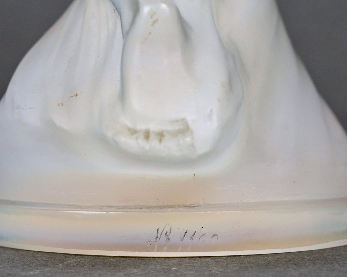 1929 René Lalique - Mascotte Automobile Vitesse Verre Opalescent -photo-3