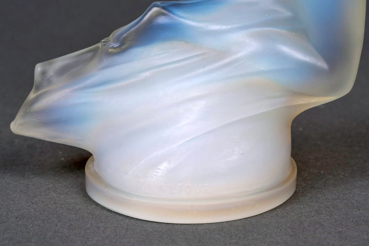 1929 René Lalique - Mascotte Automobile Vitesse Verre Opalescent -photo-5
