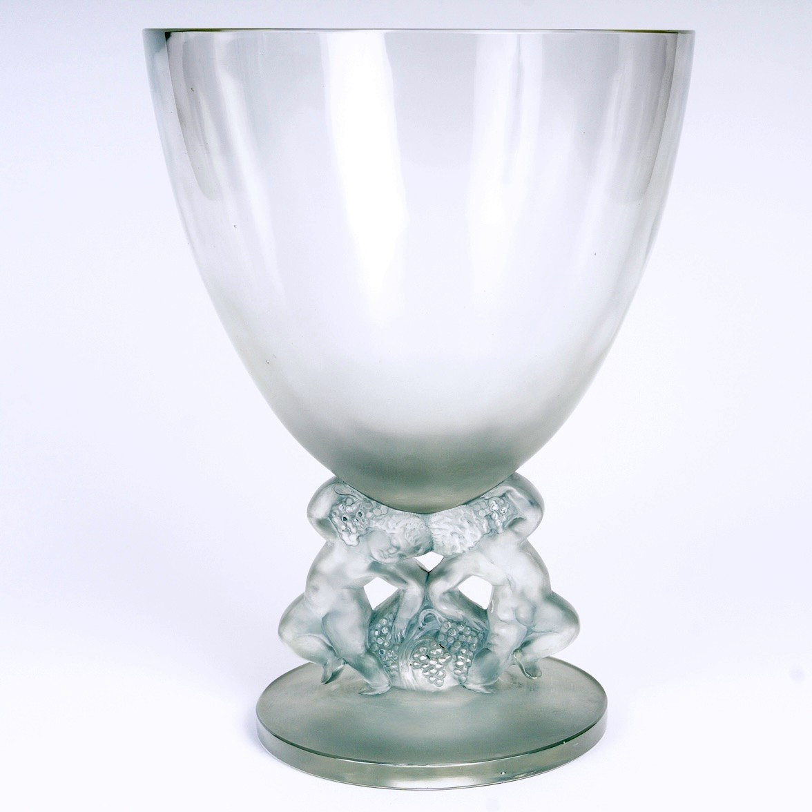 1931 René Lalique - Vase Enfants Glass With Blue Patina